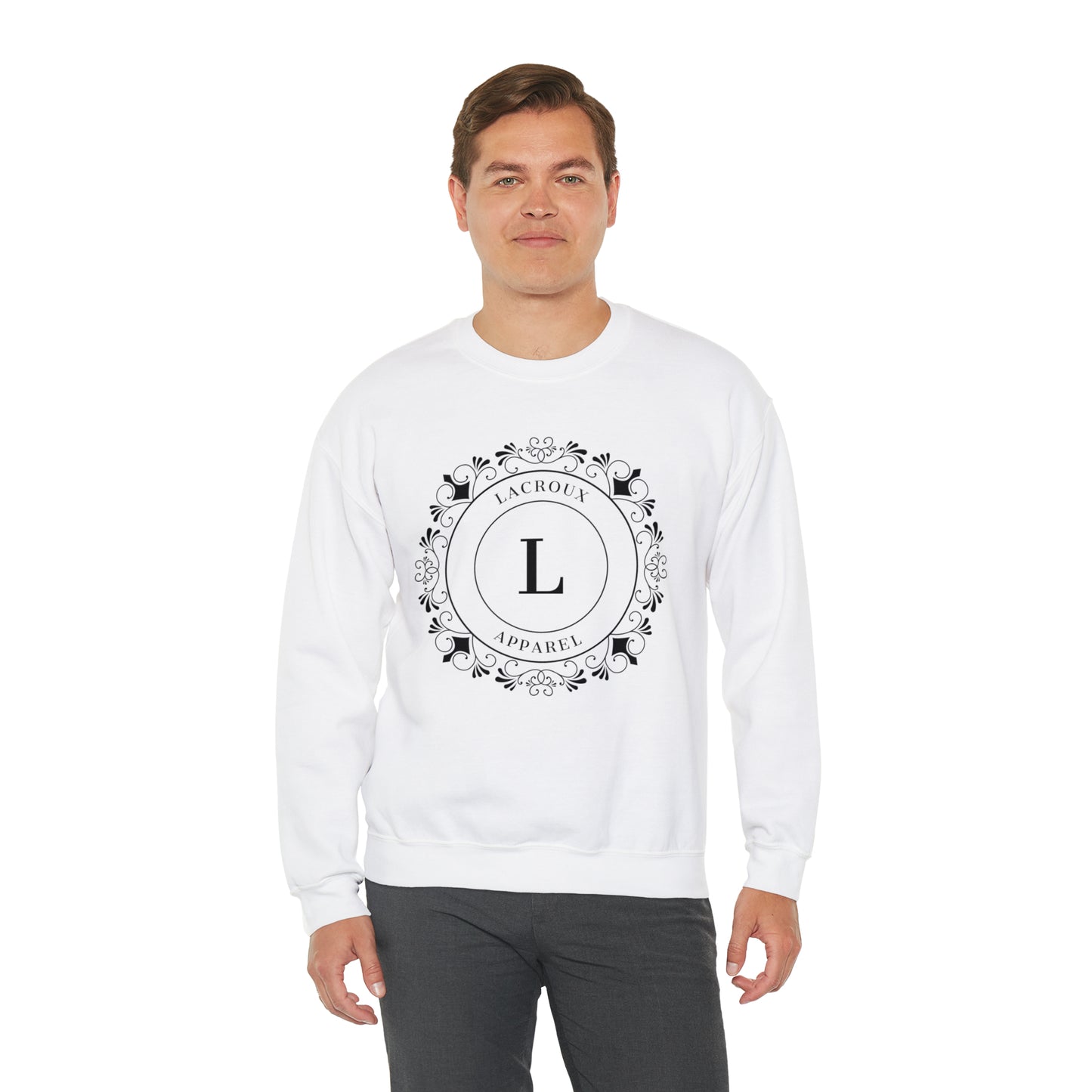 Men and Women Heavy Blend™ Crewneck Sweatshirt 'Lacroux Logo'