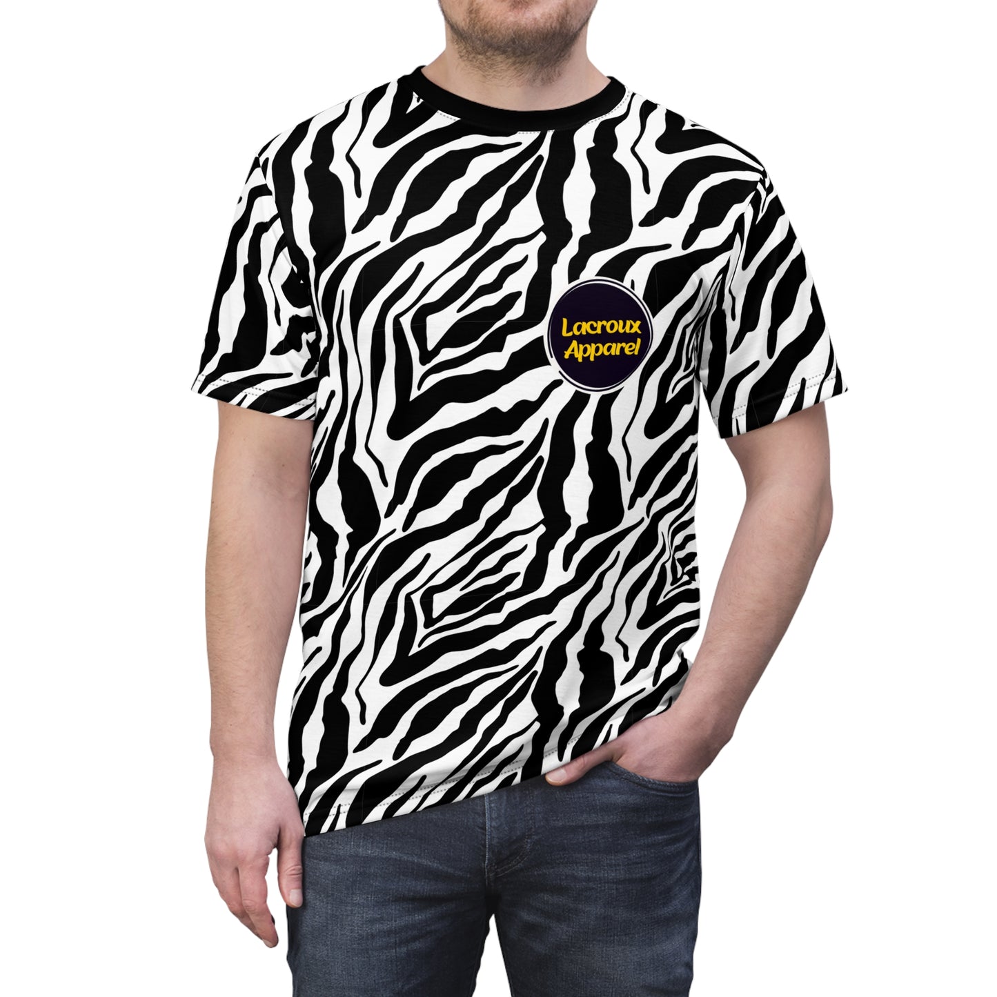 Men and Women Cut & Sew Tee Zebra Allover print