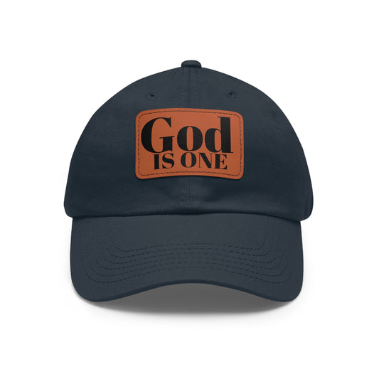 Dad Hat with Leather Patch (Rectangle)  - Head wear (God is One) 10