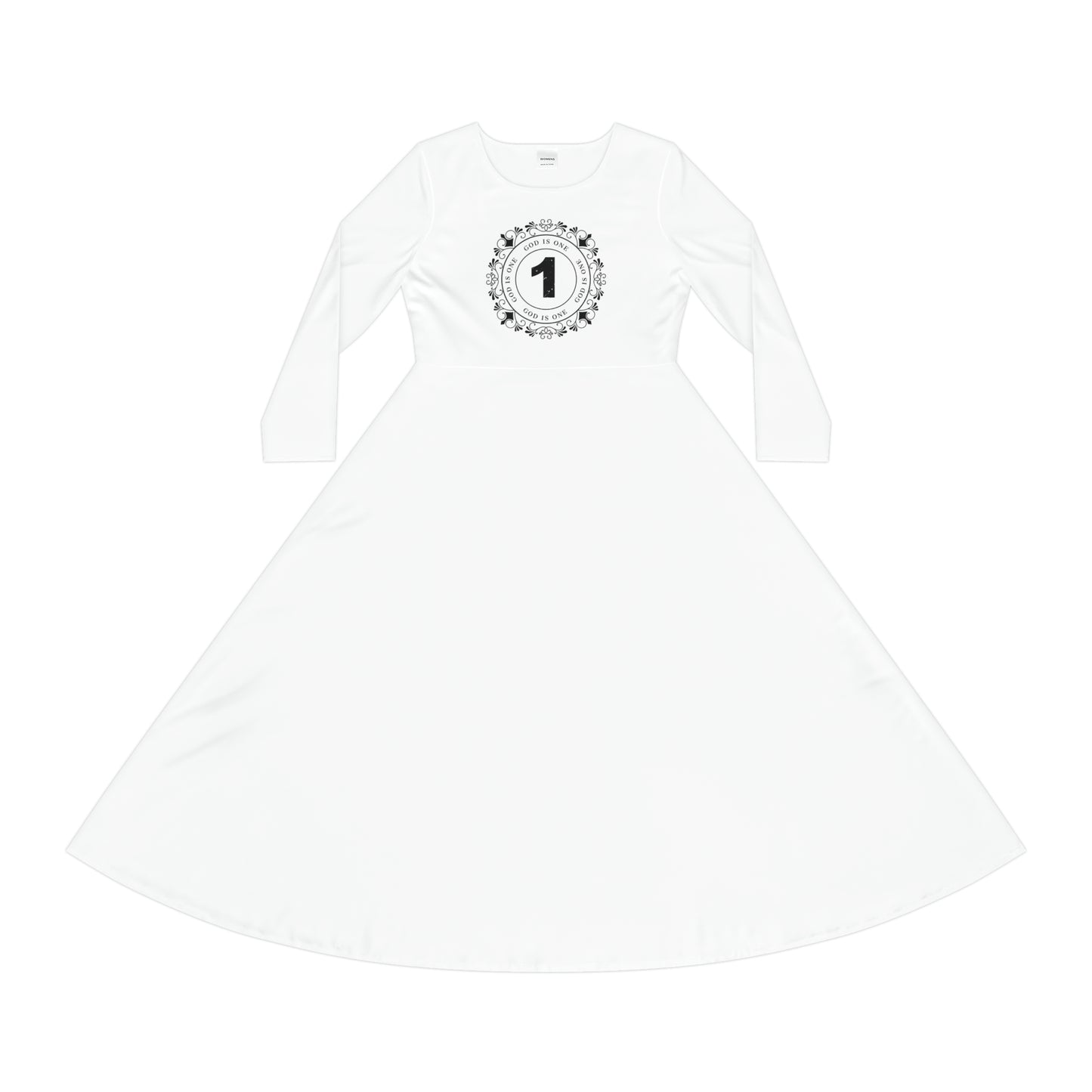 Women's Long Sleeve Dress (AOP) - God is one Women's Dress 03