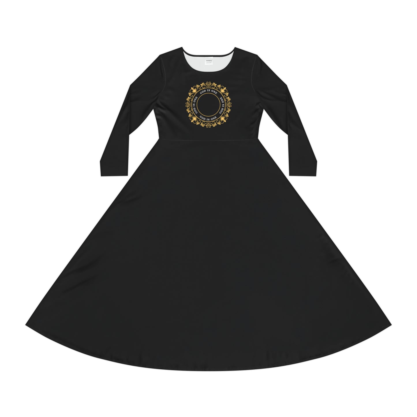 Women's Long Sleeve Dress (AOP) - God is one Women's Dress 06
