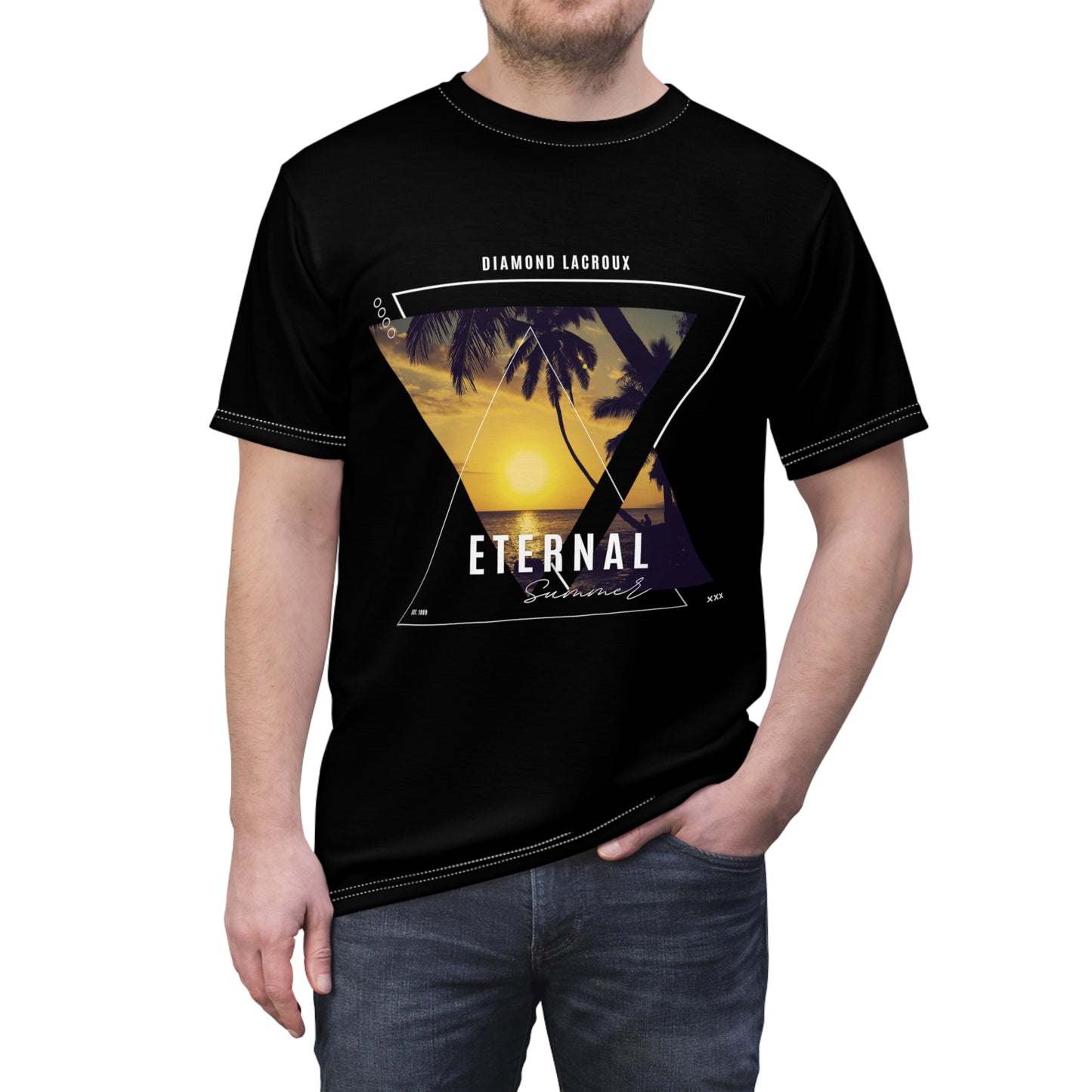 Men and Women Cut & Sew Tee (AOP) 'Eternal Summer' - Lacroux Summer Collection