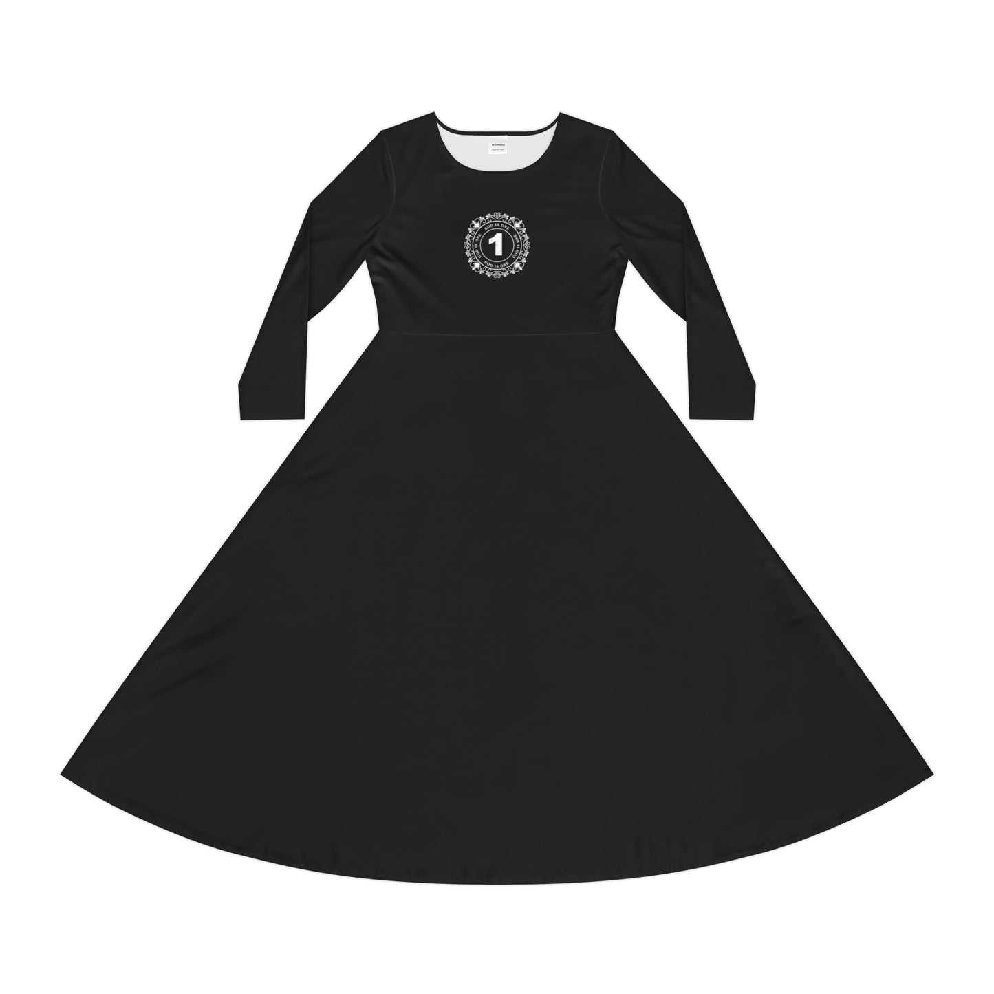 Women's Long Sleeve Dress (AOP) - God is one Women's Dress 06