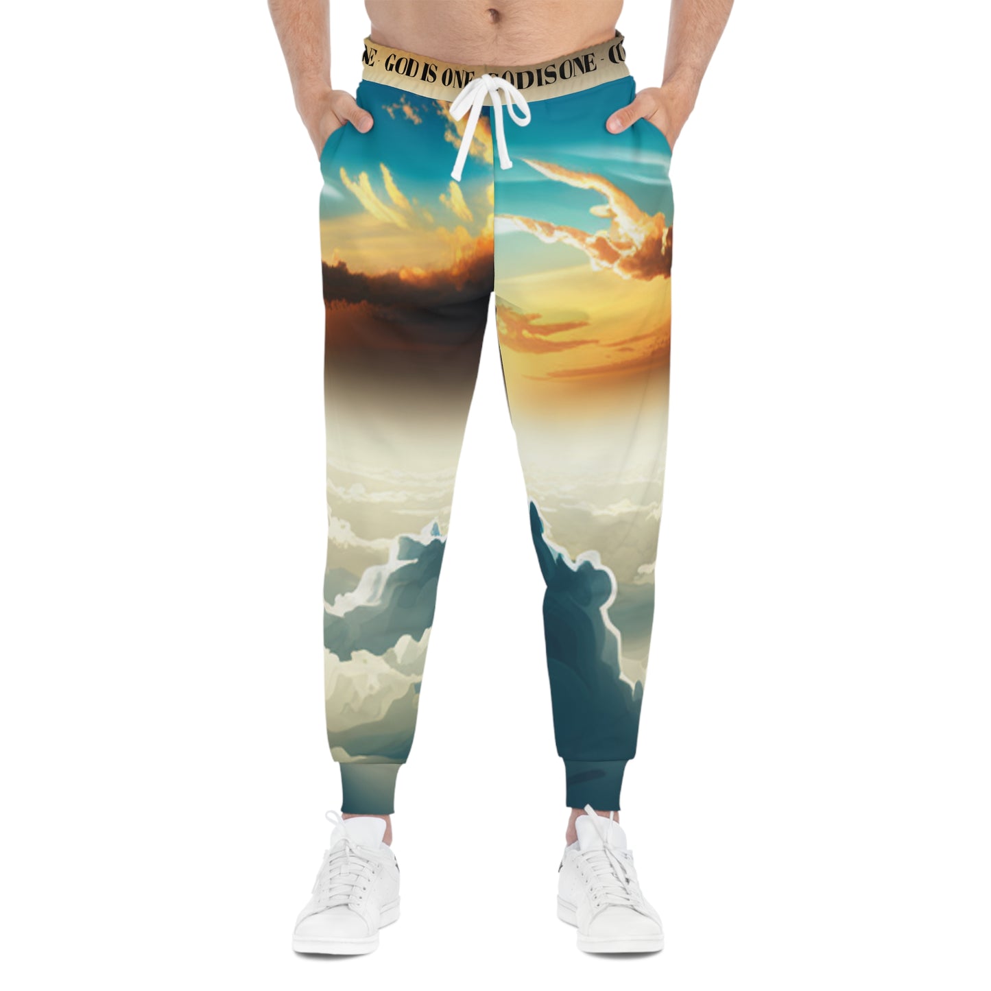 Athletic Joggers (AOP) Men's Bottoms God Is One 01