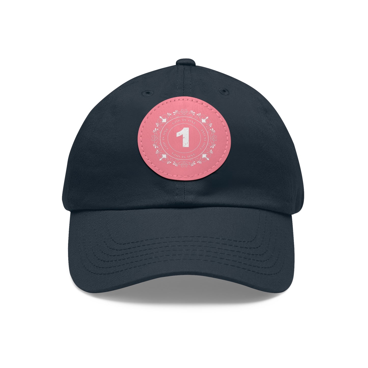 Dad Hat with Leather Patch (Round)  - Head wear (God is One) 03