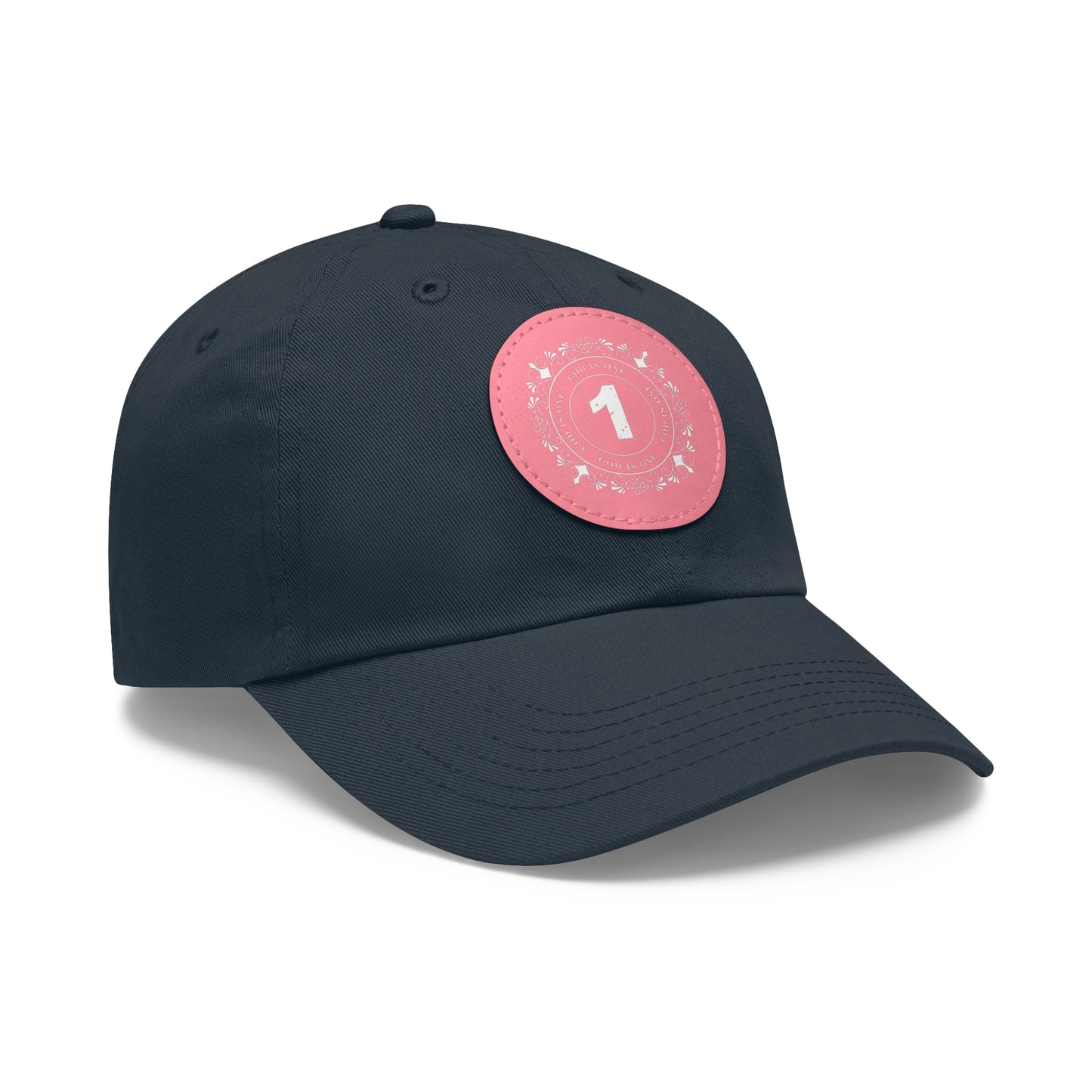 Dad Hat with Leather Patch (Round)  - Head wear (God is One) 03