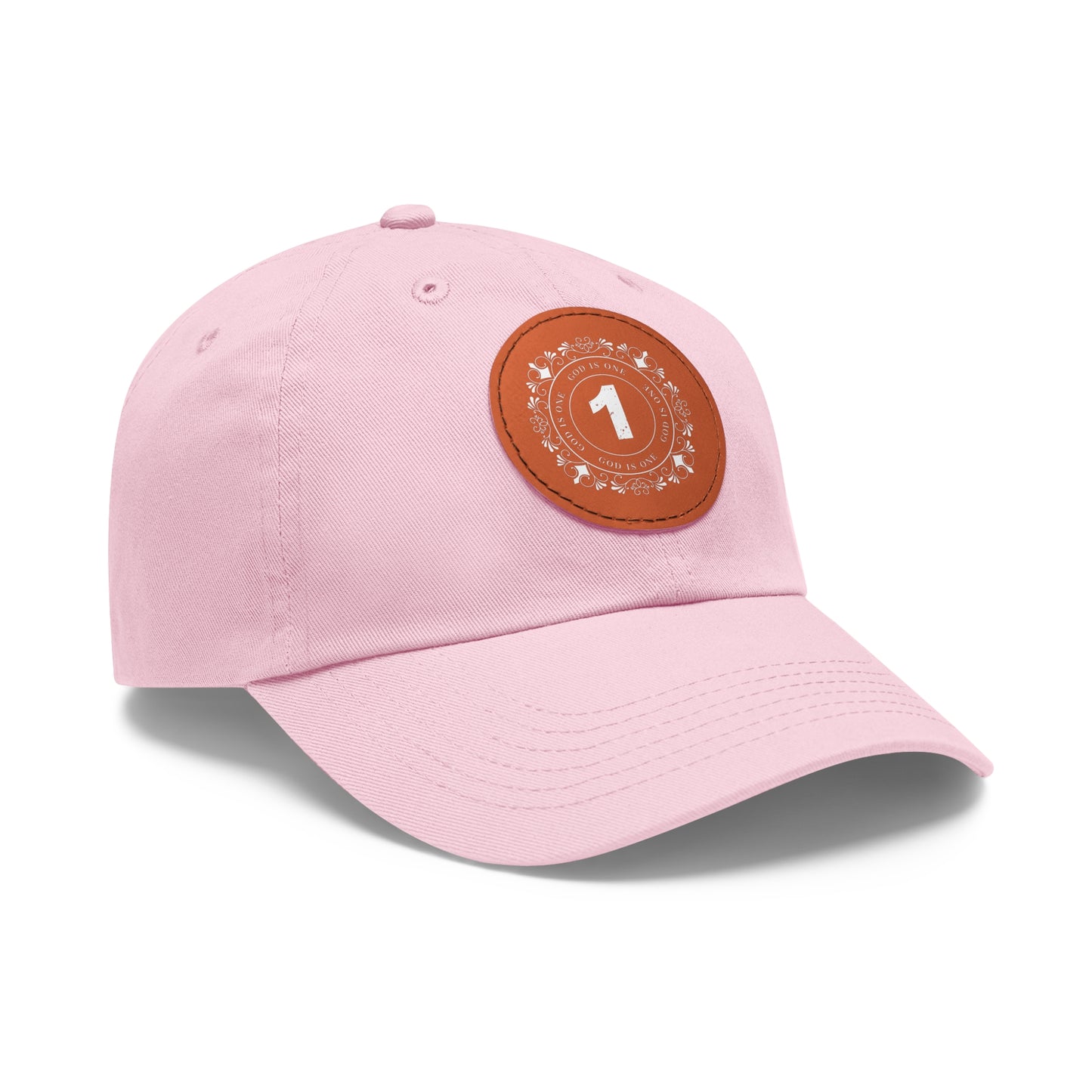 Dad Hat with Leather Patch (Round)  - Head wear (God is One) 03